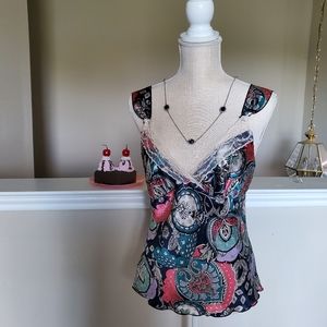 Women's Cami Multicolor Paisley Print SZ Med